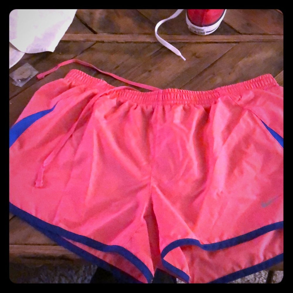 Nike pink with blue running shorts